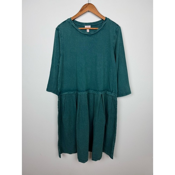 LOGO Lori Goldstein 3/4 Sleeve Crewneck Sun Faded Dress Size XLP - Picture 2 of 6